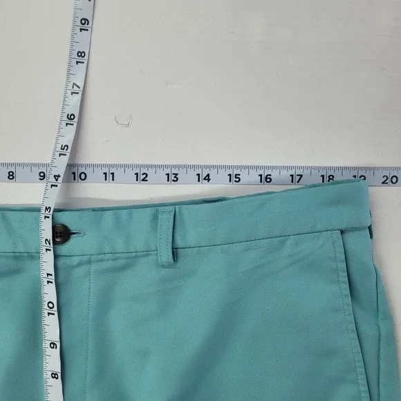 Haggar Flat Front Shorts Mens 38 Teal Blue Expandable Waist Polyester 8.5in Golf - Picture 5 of 12